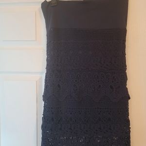 Solitaire Navy Blue Lace tiered skirt